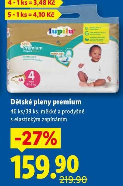 Dětské pleny premium, 46 ks/39 ks