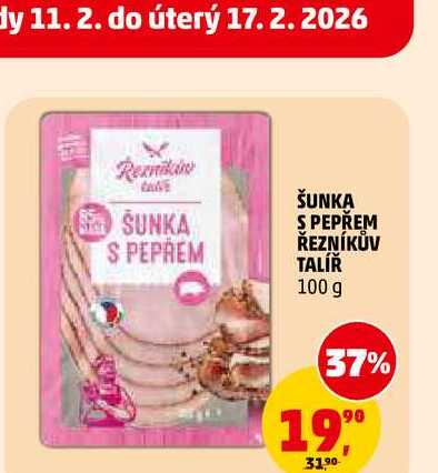 ŠUNKA S PEPŘEM ŘEZNÍKŮV TALÍŘ, 100 g 
