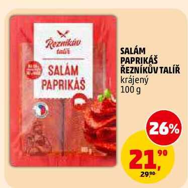 SALÁM PAPRIKÁŠ ŘEZNÍKŮV TALÍŘ, 100 g 