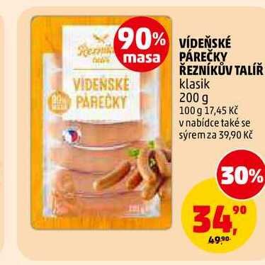 VÍDEŇSKÉ PÁREČKY ŘEZNÍKŮV TALÍŘ, 200 g