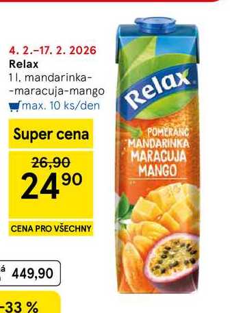 Relax mandarinka-maracuja-mango, 1 l 