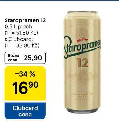 Staropramen 12, 0.5 1. plech 