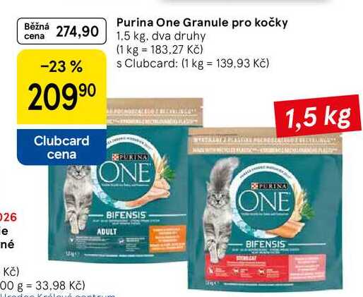 Purina One Granule pro kočky, 1,5 kg