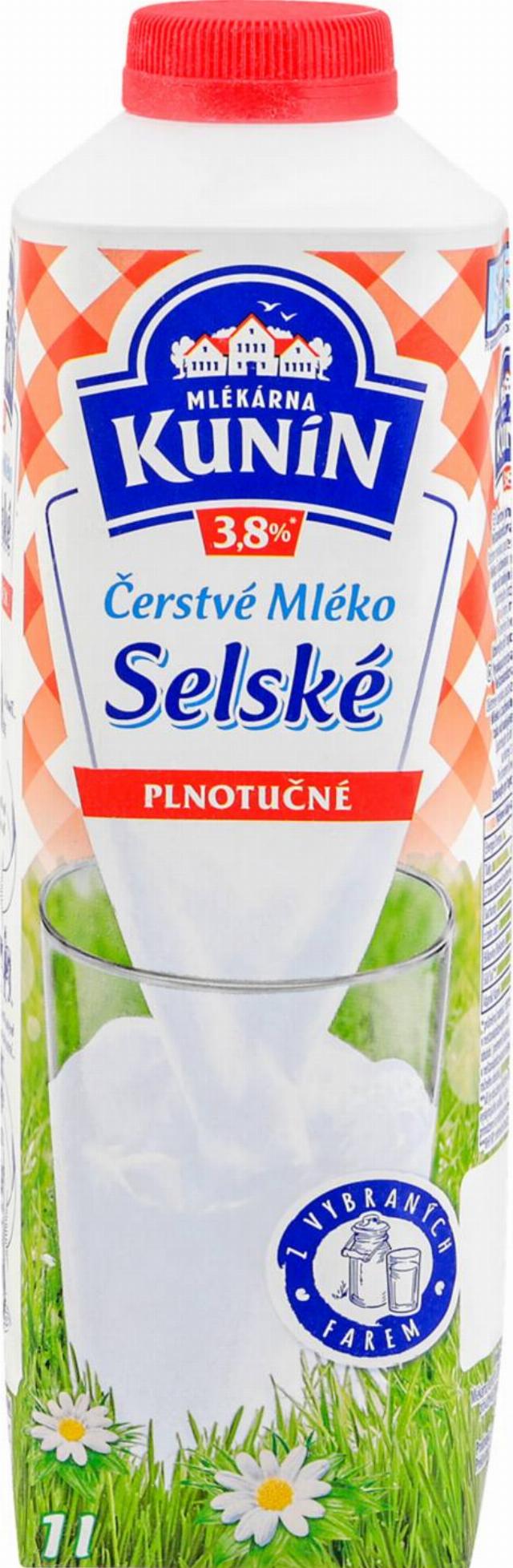 Kunín Selské čerstvé mléko tuk 3,8%