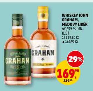 WHISKEY JOHN GRAHAM, MEDOVÝ LIKÉR, 0,5 l