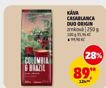 KÁVA CASABLANCA DUO ORIGIN zrnková, 250 g