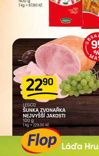 ŠUNKA ZVONAŘKA NEJVYŠŠÍ JAKOSTI 100 g 