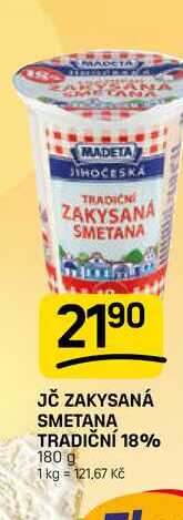 JČ ZAKYSANÁ SMETANA TRADIČNÍ 18% 180 g 