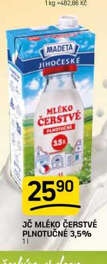 JČ MLÉKO ČERSTVÉ PLNOTUČNÉ 3,5% 11 