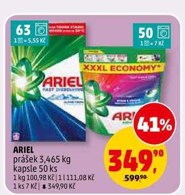 ARIEL prášek, 3,465 kg 
