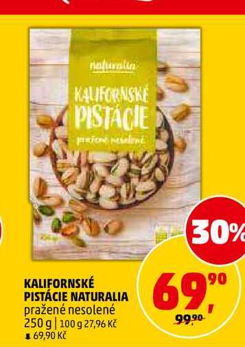 KALIFORNSKÉ PISTÁCIE NATURALIA pražené nesolené, 250 g 