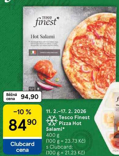 Tesco Finest Pizza Hot Salami, 400 g  