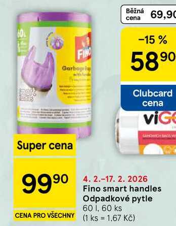 Fino smart handles Odpadkové pytle 60 l, 60 ks  