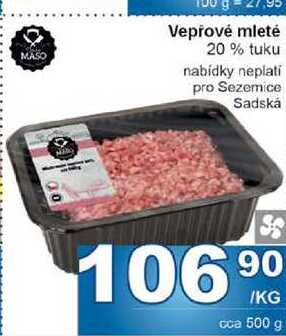 Vepřové mleté 20% tuku 1kg