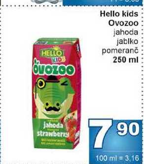 Hello kids Ovozoo jahoda jablko pomeranč 250 ml 