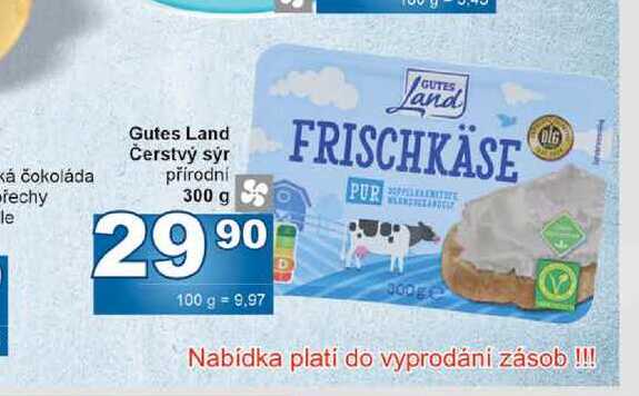 Gutes Land Čerstvý sýr přírodní 300 g