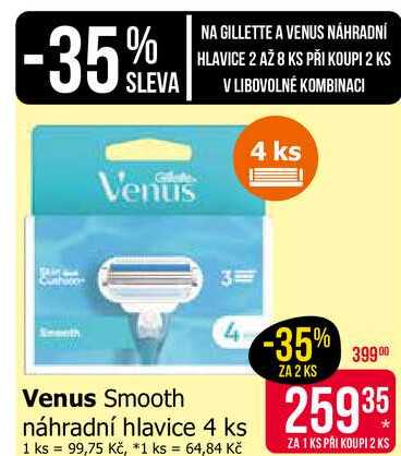 Venus Smooth náhradní hlavice 4 ks