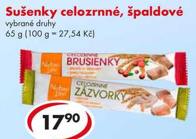Sušenky celozrnné, špaldové, 65 g