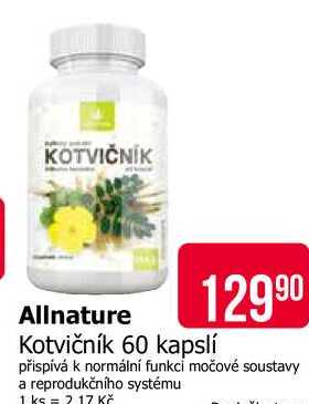 Allnature Kotvičník 60 kapslí 