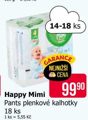Happy Mimi Pants plenkové kalhotky 18 ks