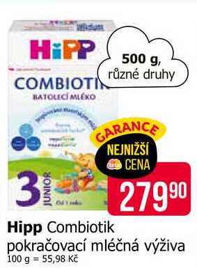 Hipp Combiotik pokračovací mléčná výživa 500g