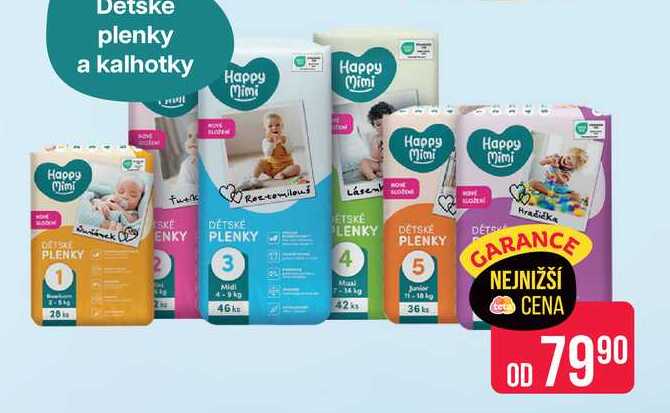Happy Mimi Dětské plenky, různé velikosti
