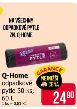 Q-Home odpadkové pytle 30 ks, 60 L