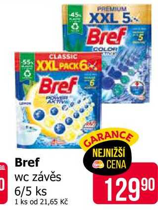 Bref wc závěs 6/5 ks 