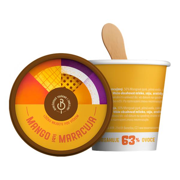Benešovská továrna na zmrzlinu Sorbet Mango & Maracuja, kelímek