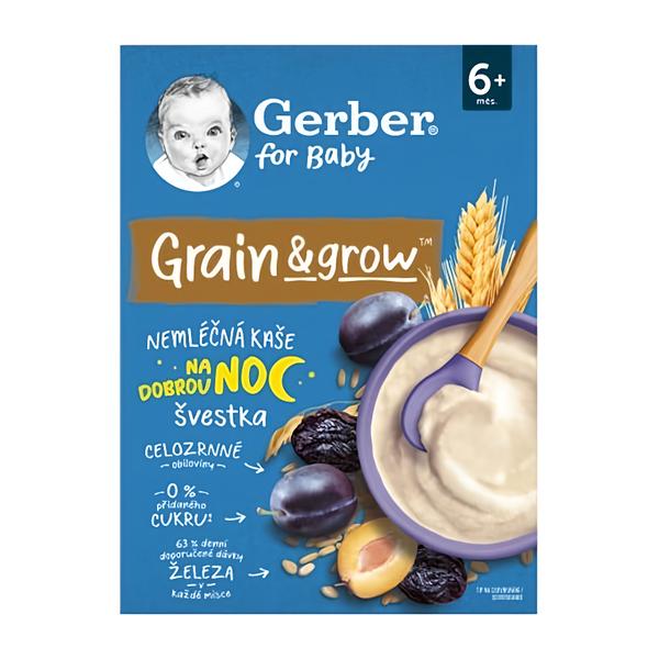 Gerber Natural nemléčná kaše pšenično-ovesná švestka