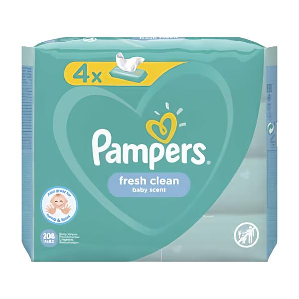 Pampers Wipes Fresh Clean, 4x 52 ks