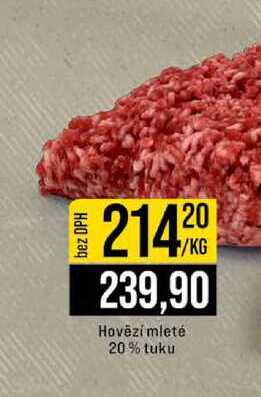 Hovězí mleté 20% tuku 1kg