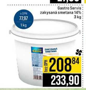 Gastro Servis zakysanȧ smetana 14% 3 kg