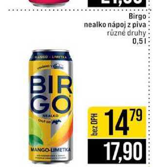 Birgo nealko nápoj z piva různé druhy 0,5l