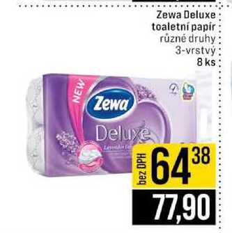 Zewa Deluxe toaletní papír různé druhy 3-vrstvý 8 ks
