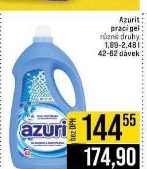 Azurit prací gel různé druhy 1,89-2,48l 42-62 dávek 