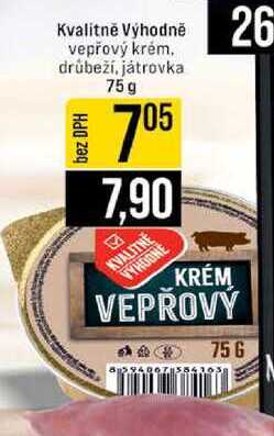 Kvalitně Výhodně vepřový krém drůbeží, játrovka 75g 