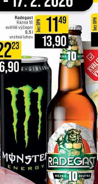 Radegast Rázná 10 světlé výčepní 0,5l