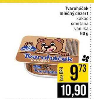 Tvaroháček mléčný dezert kakao smetana vanilka 90 g