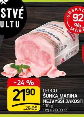 ŠUNKA MARINA NEJVYŠŠÍ JAKOSTI 100 g