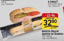 BAGETA ŠKOLNÍ BAGETA SE ŠUNKOU 120-200g