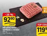 MĚLNĚNÉ MASO VEPŘOVÉ A HOVĚZÍ 600 g 