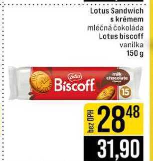 Lotus Sandwich s krémem mléčná čokoláda Lotus biscoff vanilka 150 g
