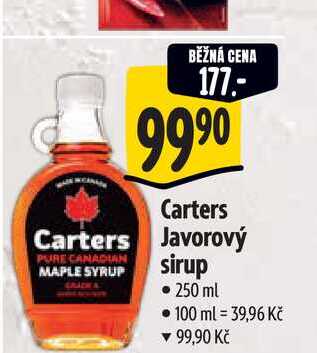 Carters Javorový sirup 250 ml