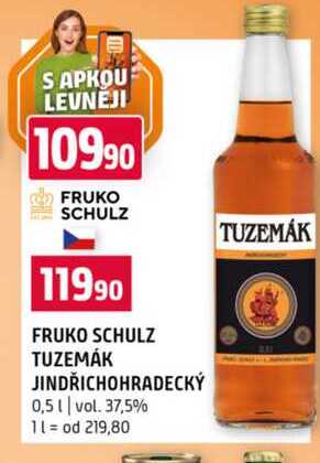 FRUKO SCHULZ TUZEMÁK JINDŘICHOHRADECKÝ 0,5l vol. 37,5% 