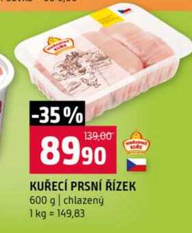 KUŘECÍ PRSNÍ ŘÍZEK 600 g chlazený 