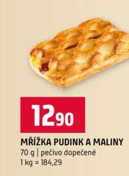 MŘÍŽKA PUDINK A MALINY 70 g pečivo dopečené 
