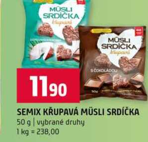 SEMIX KRUPAVÁ MÜSLI SRDÍČKA 50 g vybrané druhy 