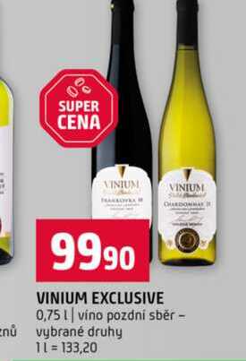 VINIUM EXCLUSIVE 0,75l víno pozdní sběr vybrané druhy