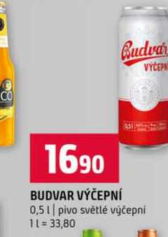 BUDVAR VÝČEPNÍ 0,5l pivo světlé výčepní 